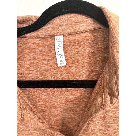 Stylus Mens XL Heathered Rust Short Sleeve Polo Shirt 92% Polyester 8% Spandex L - Picture 3 of 7